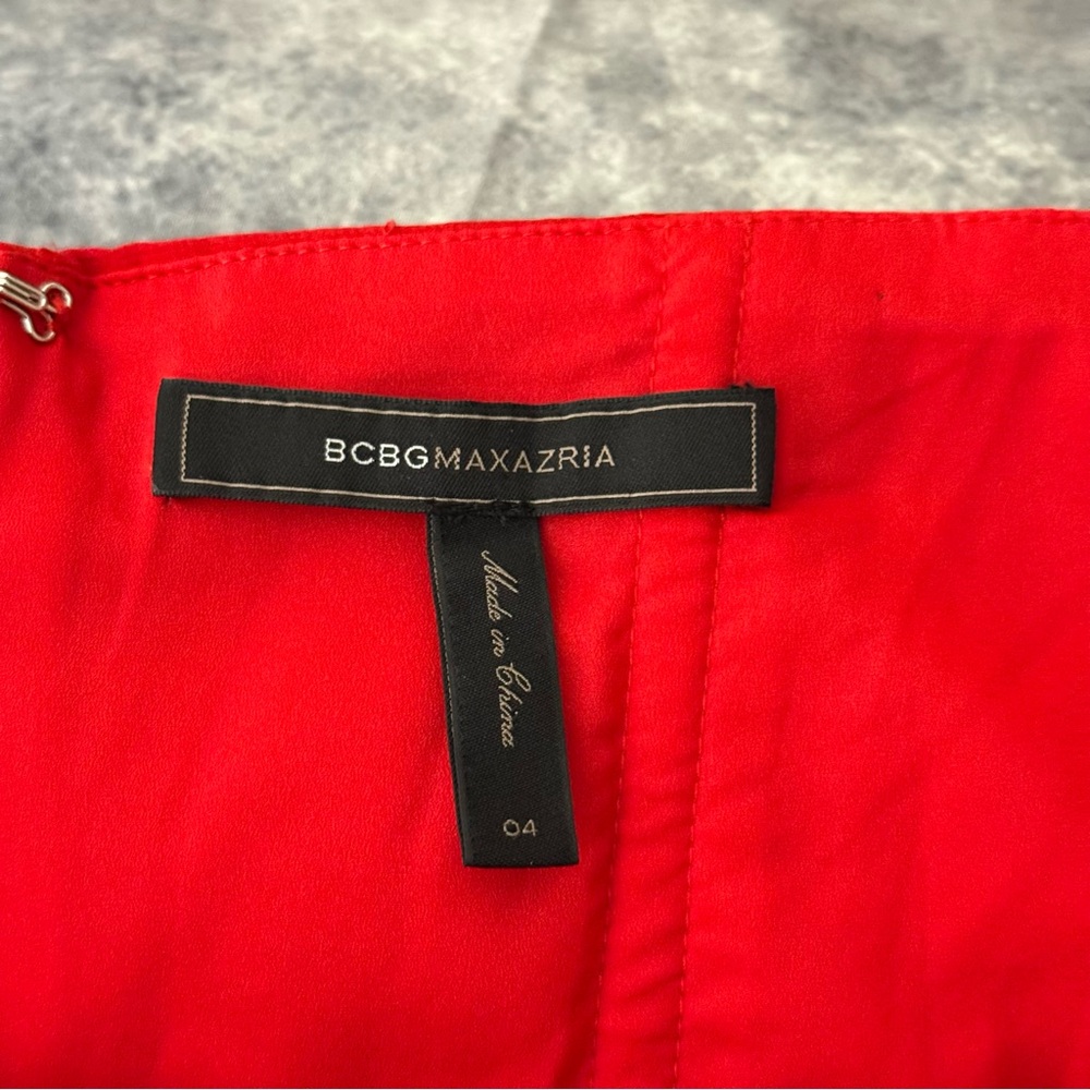 BCBGMAXAZRIA Selene Rouge Red Chiffon‎ Halter Maxi Dress Size 4 - Picture 8 of 9